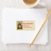 Étiquette St Margaret avec le dragon et la bannière de résur (En situation)