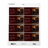 Étiquette St Michael et le Dragon, brun (Feuille entière)