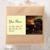 Étiquette St Michael et le Dragon, crème (En situation)