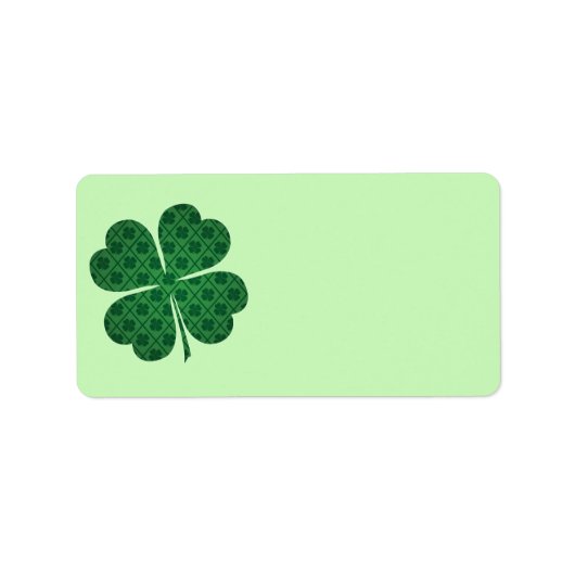 Étiquette St patrick Lucky Four Leaf Motif de trèfle vert (Devant)