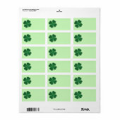 Étiquette St patrick Lucky Four Leaf Motif de trèfle vert (Feuille entière)