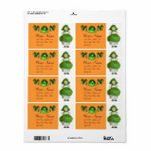 ÉTIQUETTE ST PATRICK'S DAY - IRLANDE, FILLE ET SHAMROCK (Feuille entière)