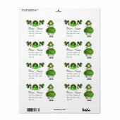 ÉTIQUETTE ST PATRICK'S DAY - IRLANDE, FILLE ET SHAMROCK (Feuille entière)