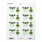 ÉTIQUETTE ST PATRICK'S DAY - IRLANDE, FILLE ET SHAMROCK (Feuille entière)