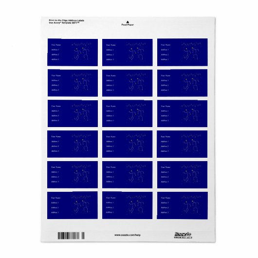 Étiquette Star Dance (Feuille entière)