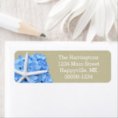 Étiquette Starfish Blue Hydrangea Adresse de retour (En situation)