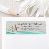 Étiquette Starfish et Aqua Ribbon Gris (En situation)