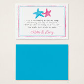 Étiquette Starfish Favor | Faveur de mariage (Devant & derrière)