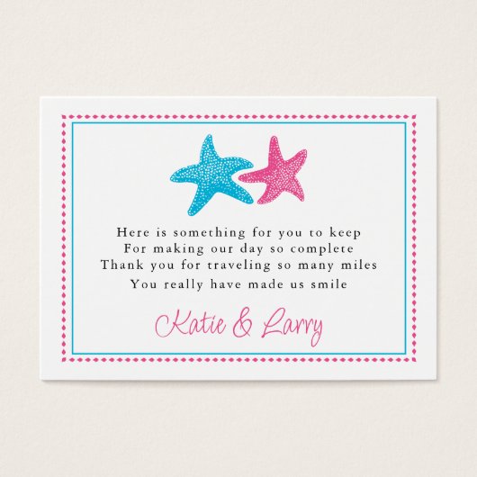 Étiquette Starfish Favor | Faveur de mariage (Devant)