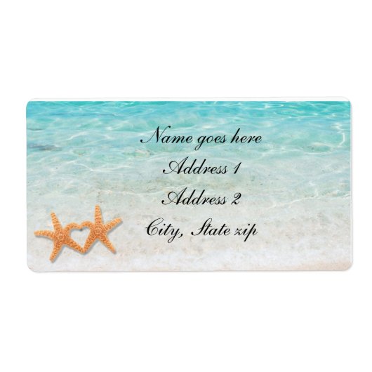 Étiquette Starfish Love Beach Ocean & Sand Wedding Labels (Devant)