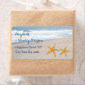 Étiquette Starfish sur la plage de destination sable mariage (En situation)