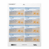 Étiquette Starfish sur la plage de destination sable mariage (Feuille entière)
