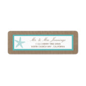 Étiquette Starfish Turquoise Burlap Beach Wedding Collection (Devant)