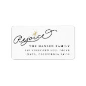 Étiquette Starred Rejoice | Adresse de retour des jours féri (Devant)