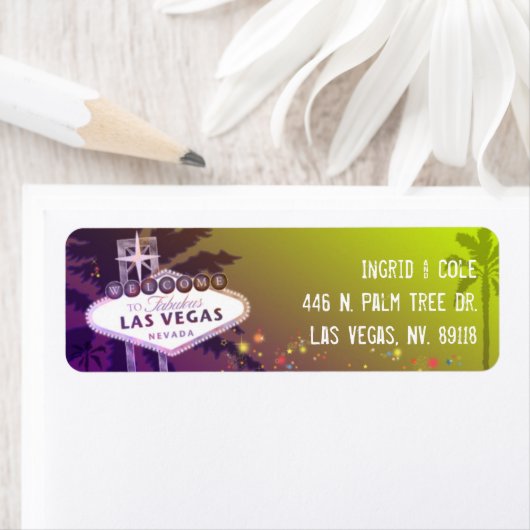 Étiquette Starry Evening Las Vegas Adresse Mariage (En situation)