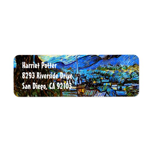 Étiquette Starry Night Van Gogh Art (Devant)