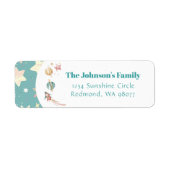 Étiquette Stars Et Space Adventure Anniversaire Menu (Devant)