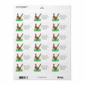 Étiquette State Bird of South Dakota Pheasant Adresse de ret (Feuille entière)
