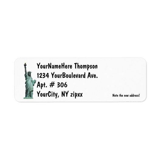 Étiquette Statue de la Liberté (Devant)