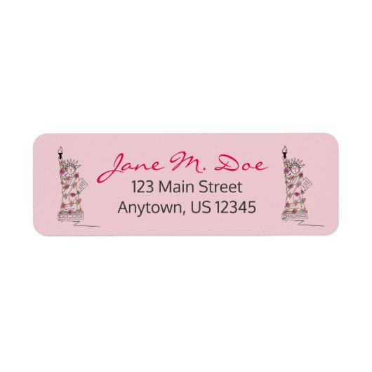 Étiquette Statue de la Liberté Roses Saint Valentin Pâques (Devant)