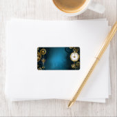 Étiquette Steampunk Arrière - plan turquoise avec Gears (En situation)