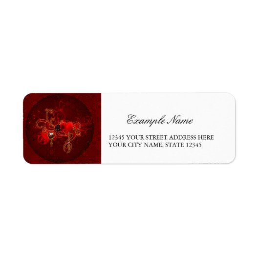 Étiquette Steampunk, coeur cinglant (Devant)