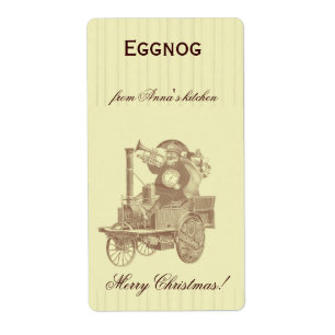 Étiquette steampunk de Noël personnalisé par lait de poule