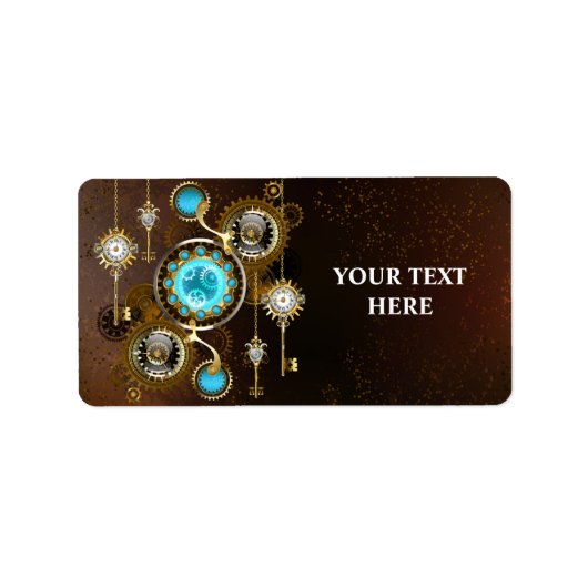 Étiquette Steampunk Rusty Background (Devant)