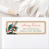 Étiquette Stick de bonbons Holly Berries Noël (En situation)