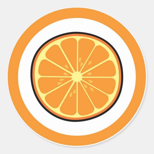 Étiquette sticker à cercle visuel à saveur orange (Devant)