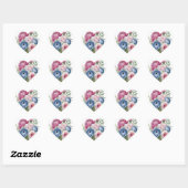 Étiquette Sticker en forme de coeur (Feuille)