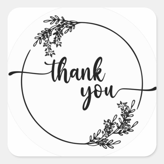 Étiquette Sticker Merci simple (Devant)