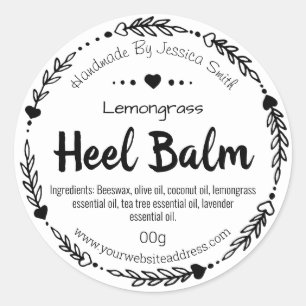 Étiquette Sticker Pour Baume De Talon Fabriqué Mai