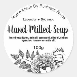 Étiquette Sticker Pour Savon Fabriqué À La Main