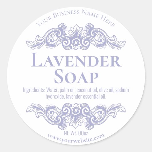 Étiquette Sticker Pour Savon Lavender Fabriqué À L (Devant)
