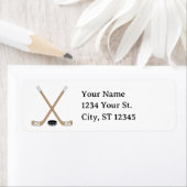 Étiquette Sticks de hockey Brown et adresse de retour (En situation)