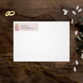 Étiquette Sticleur d'adresse Aquarelle Sérapie rose et or