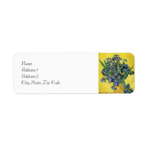 Étiquette Still Life with Irises par Van Gogh