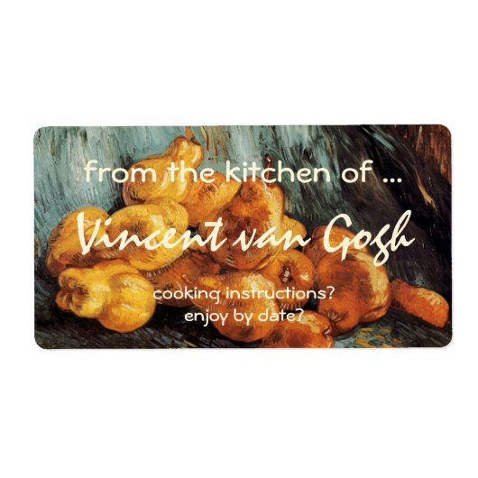 Étiquette Still Life with Quince Pears de Vincent van Gogh (Devant)