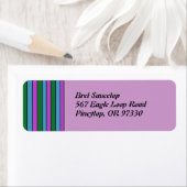 Étiquette Stipes violettes vertes (En situation)