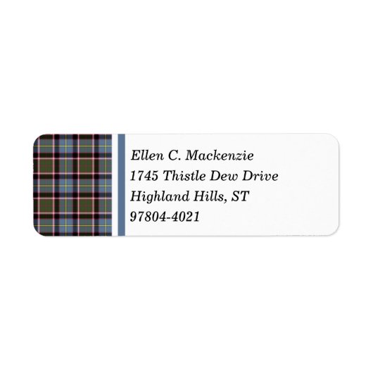 Étiquette Stirling et Bannockburn Scotland District Tartan (Devant)