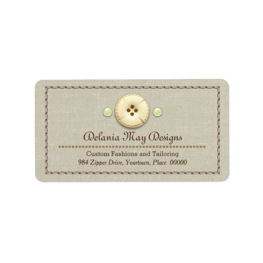 Étiquette Stitch et boutons sur mesure Seamstress (Devant)