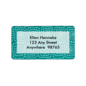 Étiquette Stitch Squares on Teal (Devant)