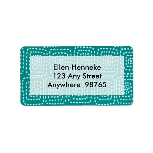 Étiquette Stitch Squares on Teal (Devant)