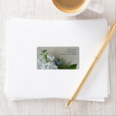 Étiquette Stock blanc avec fleurs de nigella (En situation)