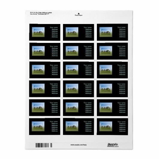 Étiquette Stonehenge (Feuille entière)