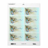 ÉTIQUETTE STORK BÉBÉ GARÇON DOUCHE BLEU (Feuille entière)