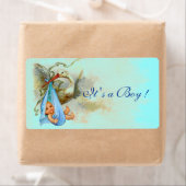 ÉTIQUETTE STORK BÉBÉ GARÇON DOUCHE BLEU (En situation)