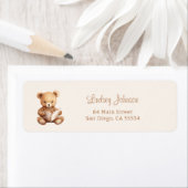 Étiquette Storybook Teddy Bear Baby Shower Return Address (En situation)