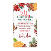 Étiquette Stovetop Holiday Simmering Potpourri (Devant)
